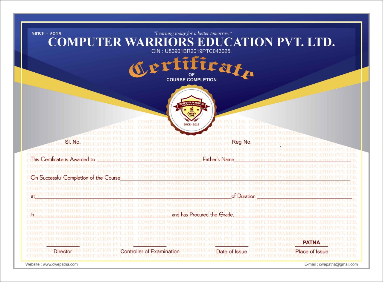 computer worrior Certificate